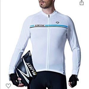 NWT Men’s long-sleeved white cycling shirt